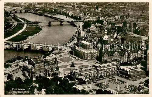 AK / Ansichtskarte  Dresden_Elbe Fliegeraufnahme 