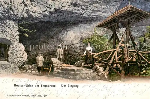 AK / Ansichtskarte Thunersee_BE Beatushoehlen Eingang 
