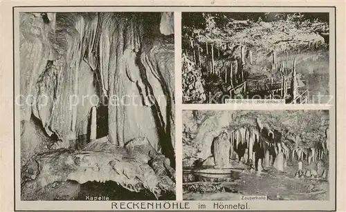 AK / Ansichtskarte  Reckenhoehle_Hoennetal_Hemer Kapelle Vorhalle mit Riesensaeule Zauberhalle 