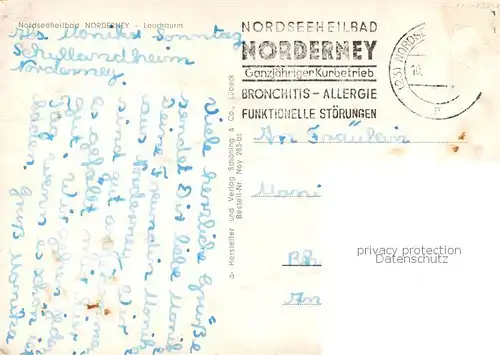 AK / Ansichtskarte  Norderney_Nordseebad Leuchtturm Norderney_Nordseebad