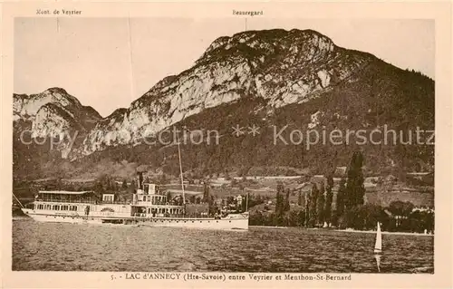 AK / Ansichtskarte Veyrier du Lac Lac d Annecy Vapeur entre Veyrier et Menthon Saint Bernard Veyrier du Lac