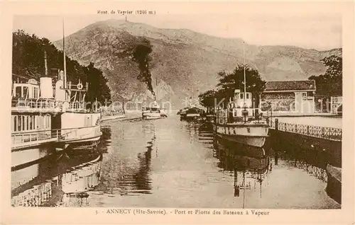 AK / Ansichtskarte Annecy_74_Haute Savoie Port et Flotte des bateaux a vapeur 