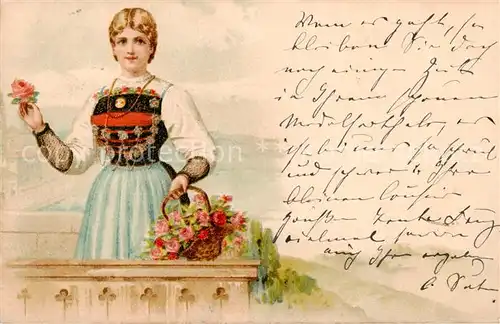 AK / Ansichtskarte Zuerich_ZH Maedchen in Landestracht Zuerich_ZH