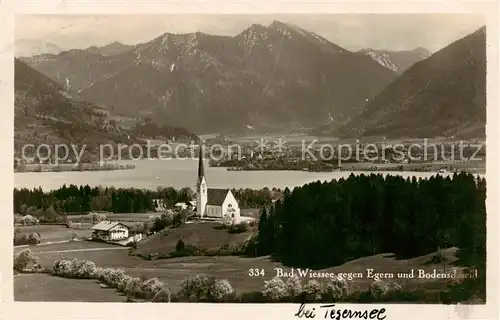 AK / Ansichtskarte  Bad_Wiessee Panorama Blick gegen Egern und Bodenschneid Alpen Bad_Wiessee