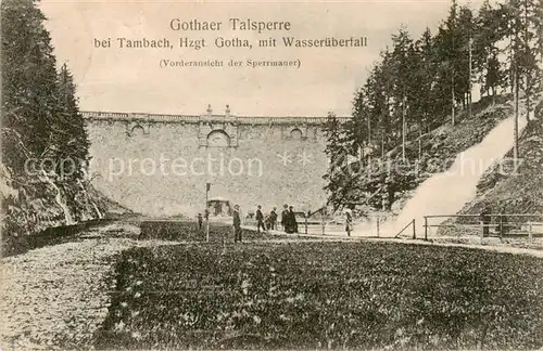 AK / Ansichtskarte 73816766 Gotha__Thueringen Gothaer Talsperre bei Tambach Hzgt Gotha mit Wasserueberfall 