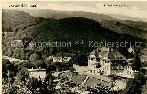 AK / Ansichtskarte 73816771 Gernrode_Harz Kurhotel Stubenberg Fliegeraufnahme Gernrode Harz