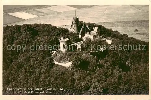 AK / Ansichtskarte  Goerlitz__Sachsen Burg Landeskrone Fliegeraufnahme 