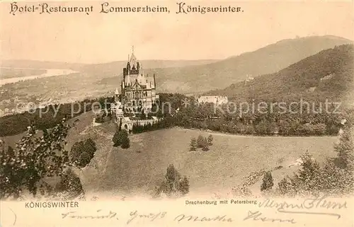 AK / Ansichtskarte 73816835 Koenigswinter_Rhein Drachenburg mit Petersberg 