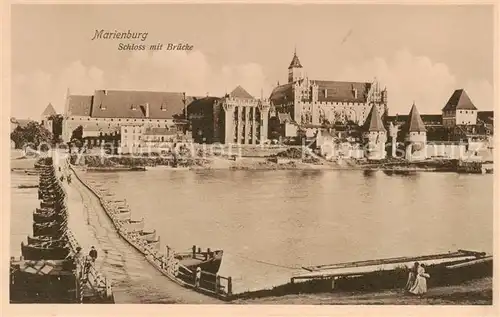 AK / Ansichtskarte  Marienburg__Westpreussen_Malbork_PL Schloss mit Bruecke 