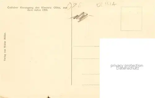 AK / Ansichtskarte  Oliwa_Oliva_Gdansk_PL oestlicher Kreuzgang des Klosters Oliva 