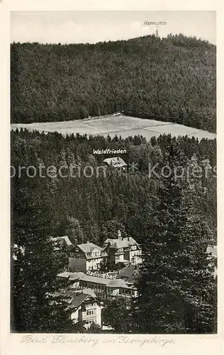 AK / Ansichtskarte  Bad_Flinsberg_Swieradow_Zdroj_PL Radiumbad Haus Waldfireden und Hasenstein 