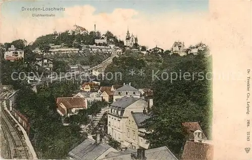 AK / Ansichtskarte  Loschwitz_Dresden_Elbe Panorama mit Drahtseilbahn 