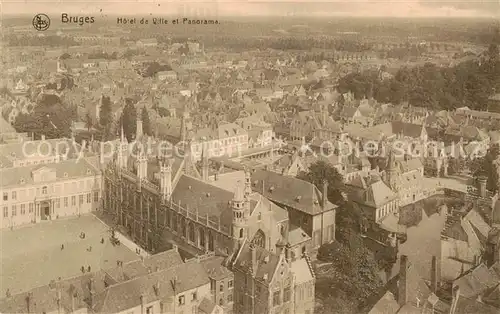 AK / Ansichtskarte  Bruges_Brugge_Flandre Hotel de Ville et Panorama 