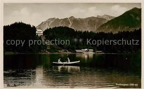 AK / Ansichtskarte  Freibergsee_Oberstdorf Bootspartie Panorama 