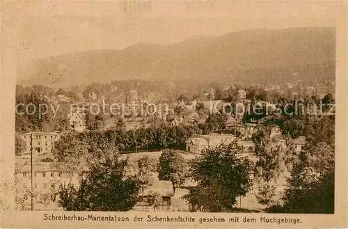 AK / Ansichtskarte 73816978 Schreiberhau_Szklarska_Poreba_Riesengebirge_PL Mariental von der Schenkenfichte gesehen mit dem Hochgebirge 