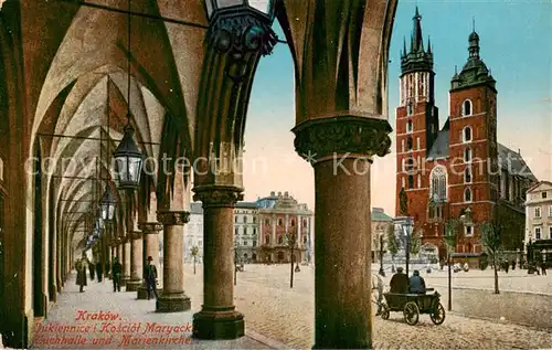 AK / Ansichtskarte  Krakow_Krakau Tuchhalle mit Marienkirche Krakow Krakau