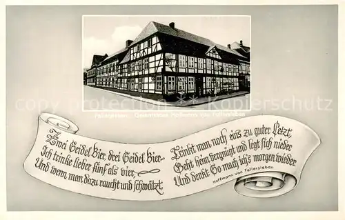 AK / Ansichtskarte 73816992 Fallersleben Historische Gaststaette Geburtshaus Hoffmann von Fallersleben Fallersleben