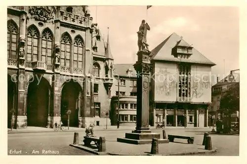 AK / Ansichtskarte 73817019 Erfurt Partie am Rathaus Denkmal Erfurt