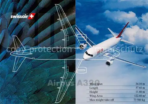 AK / Ansichtskarte 73817043 Swissair Airbus A320 