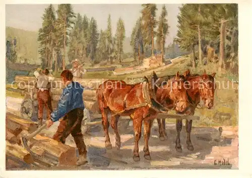 AK / Ansichtskarte Luzern__LU Im Holzschlag E. Hodel Kuenstlerkarte 