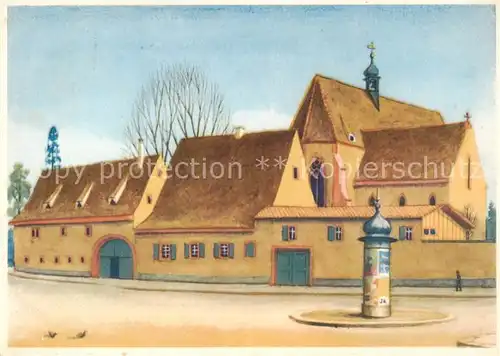 AK / Ansichtskarte Basel_BS Waisenhaus Niklaus Stoecklin Kuenstlerkarte Werbeaktion 1940 Baselstaedtische Liga zu Bekaempfung der Tuberkulose Basel_BS