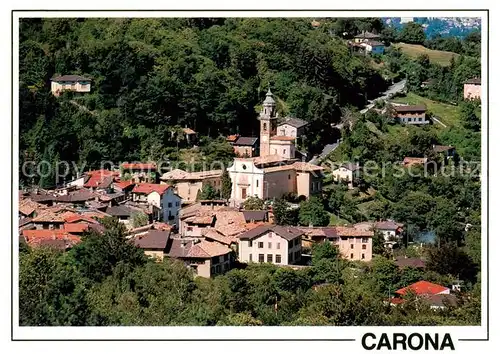 AK / Ansichtskarte Carona_Lago_di_Lugano_TI Ortsansicht mit Kirche 