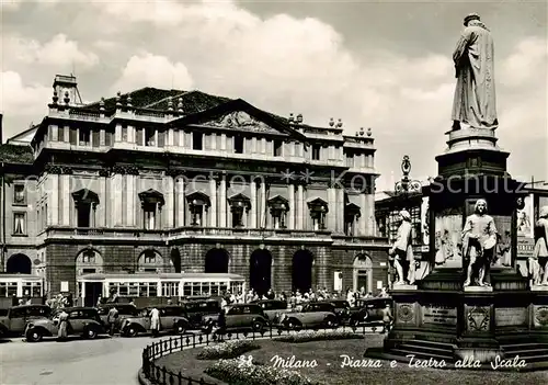 AK / Ansichtskarte 73817101 Milano_Mailand_IT Piazza e Teatro alla Scala Monumento 