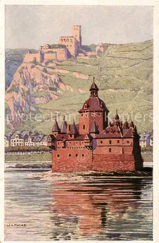 AK / Ansichtskarte  Kaub_Caub_Rhein Burg Kaub 