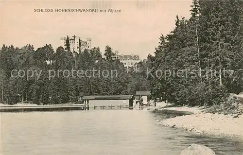 AK / Ansichtskarte  Hohenschwangau Schloss mit Alpsee Hohenschwangau