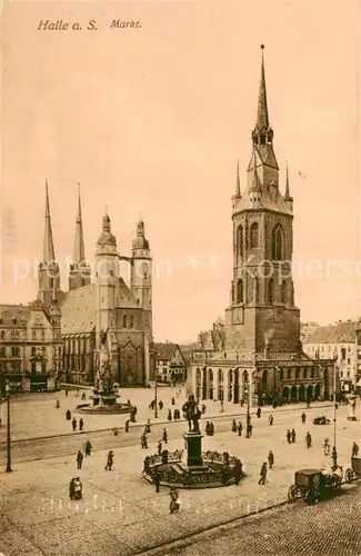 AK / Ansichtskarte  Halle_Saale Markt Kirche Feldpost Halle_Saale