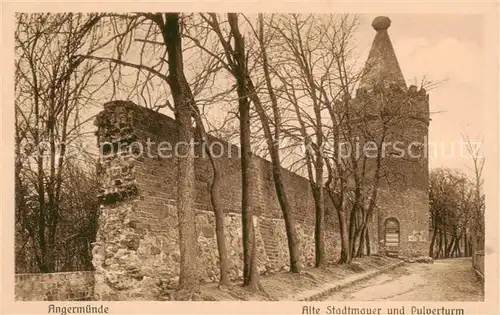 AK / Ansichtskarte  Angermuende Alte Stadtmauer und Pulverturm Angermuende