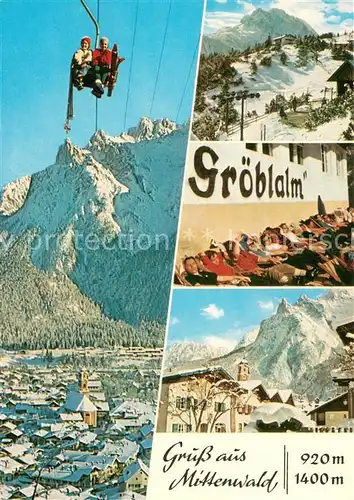 AK / Ansichtskarte  Sessellift_Chairlift_Telesiege Mittenwald Groeblalm 