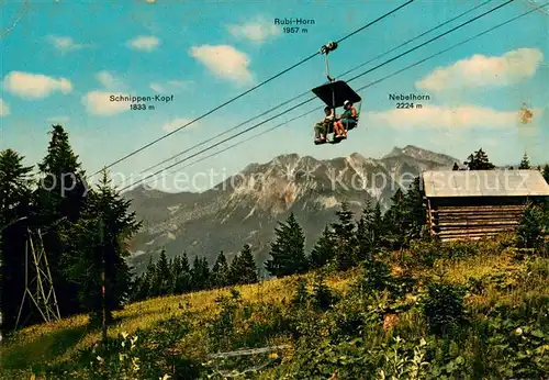 AK / Ansichtskarte 73817280 Sessellift_Chairlift_Telesiege Oberstdorf Allgaeuer Alpen  