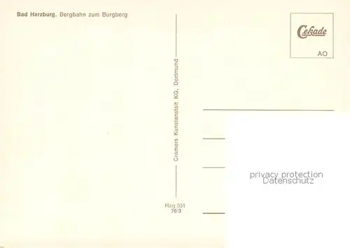 AK / Ansichtskarte  Seilbahn_Cable-Car_Telepherique Bad Harzburg Bergbahn Zum Burgberg 