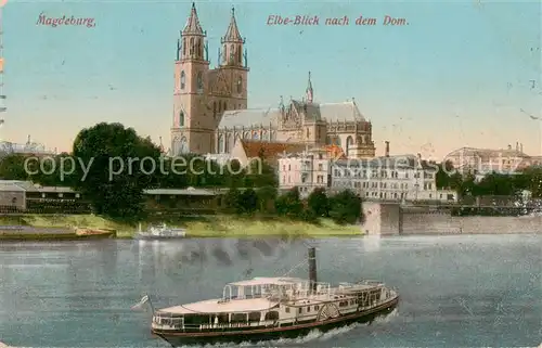 AK / Ansichtskarte  Magdeburg Elbe Blick zum Dom Magdeburg