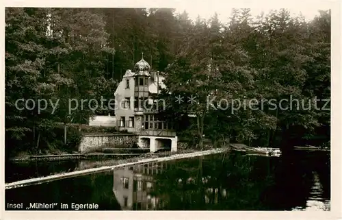 AK / Ansichtskarte  Eger__Cheb_Tschechien Insel Muehlerl Waldcafe im Egertal  