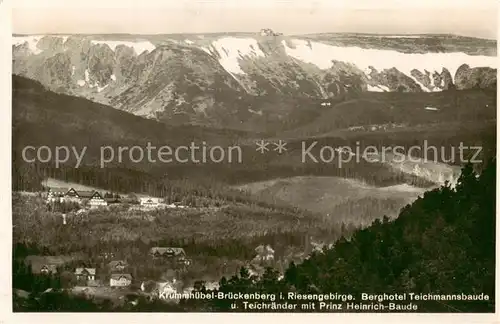 AK / Ansichtskarte  Brueckenberg_Krummhuebel_Riesengebirge_PL Berghotel Teichmannsbaude und Teichraender mit Prinz Heinrich Baude 