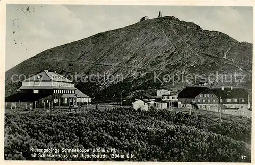 AK / Ansichtskarte  Schneekoppe_Snezka_CZ mit Schlesierhaus und Riesenbaude 