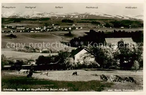 AK / Ansichtskarte  Scheidegg_Allgaeu mit Nagelfuhkette Scheidegg Allgaeu