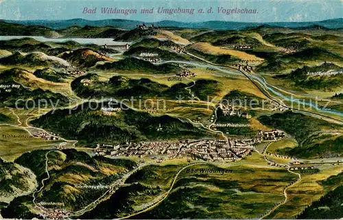 AK / Ansichtskarte  Bad_Wildungen und Umgebung Panoramakarte Bad_Wildungen