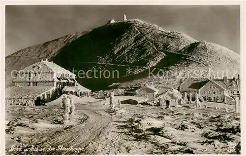 AK / Ansichtskarte 73817470 Hain__Giersdorf_Riesengebirge_Podgorzy_PL Die Schneekoppe mit Schlesierhaus und Riesenbaude 