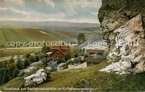 AK / Ansichtskarte 73817485 Kyffhaeuser Gasthaus zur Barbarossehoehle im Kyffhaeusergebirge Kyffhaeuser