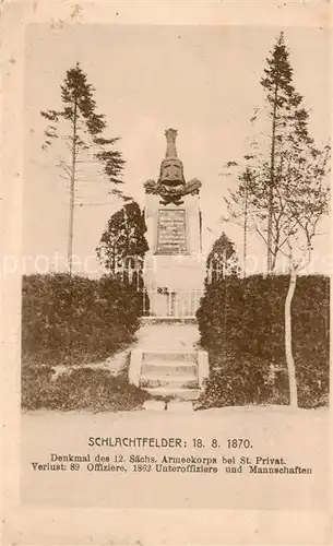 AK / Ansichtskarte St Privat la Montagne_57_Moselle Denkmal des 12 Saechs Armeekorps 