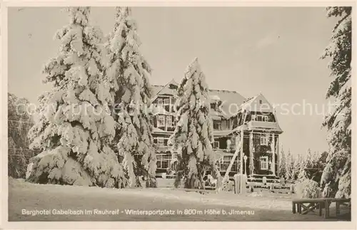 AK / Ansichtskarte  Ilmenau_Thueringen Berghotel Gabelbach im Rauhreif Ilmenau Thueringen