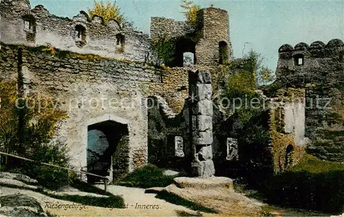 AK / Ansichtskarte 73817530 Riesengebirge_Schlesischer_Teil Ruine Kynast Inneres 