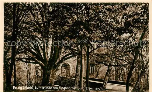 AK / Ansichtskarte 73817592 Belzig_Bad Lutherlinde am Eingang zur Burg Eisenhardt Belzig_Bad