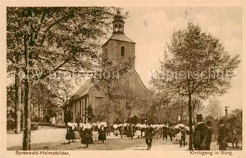 AK / Ansichtskarte  Burg_Spreewald Kirchgang Burg Spreewald