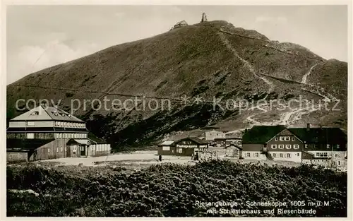 AK / Ansichtskarte  Schneekoppe_Snezka_CZ mit Schlesierhaus und Riesenbaude 