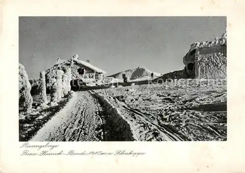 AK / Ansichtskarte 73817672 Riesengebirge_Schlesischer_Teil Prinz Heinrich Baude mit Schneekoppe 