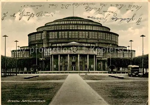 AK / Ansichtskarte  Breslau_Niederschlesien Jahrhunderthalle Breslau_Niederschlesien